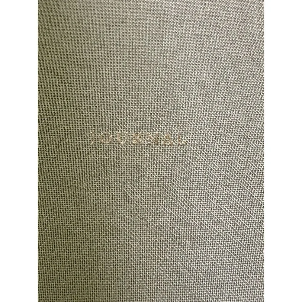 Linen-Look Lined Journal — Sage/Olive Green with Gold 